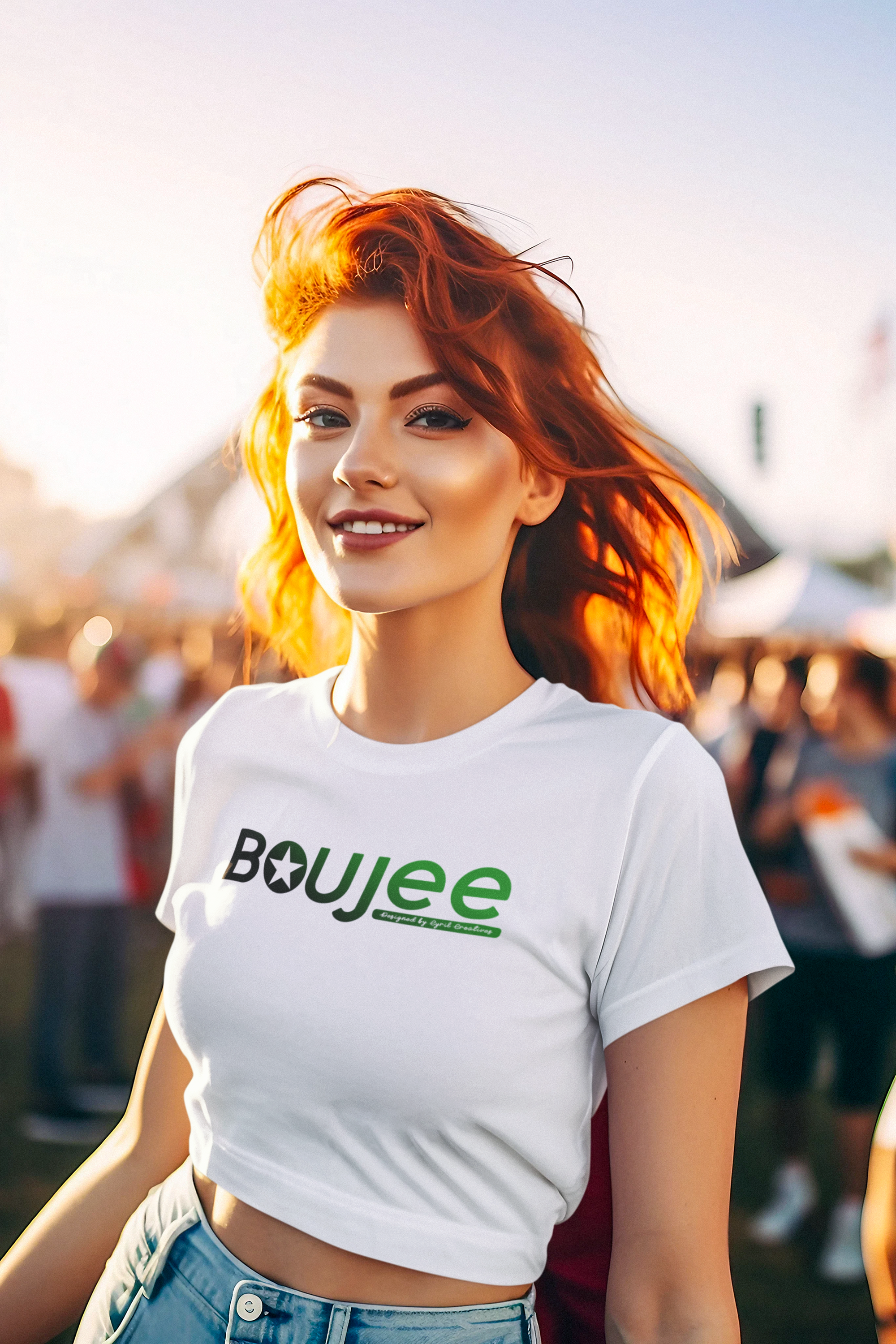 Boujee "Festival Soundwave" Athletic Crop Top