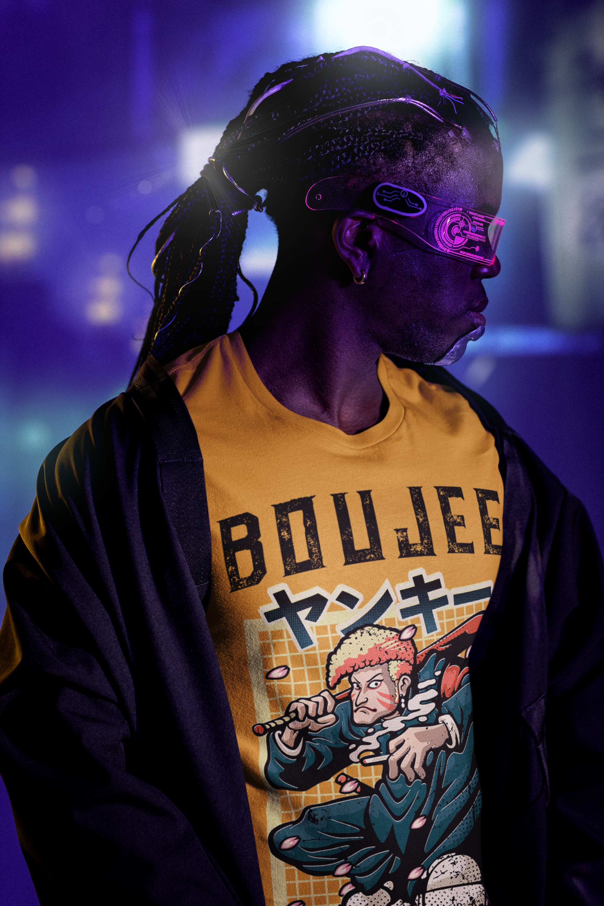 Boujee "Cyber Matrix" Futuristic Oversized Tee