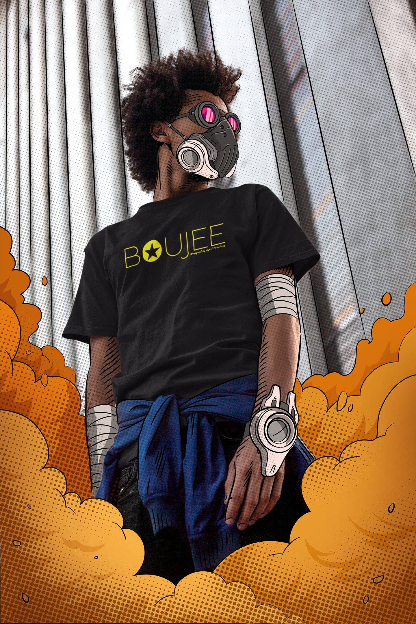 Boujee "Dystopian Gas Mask" Graphic Heavyweight Tee