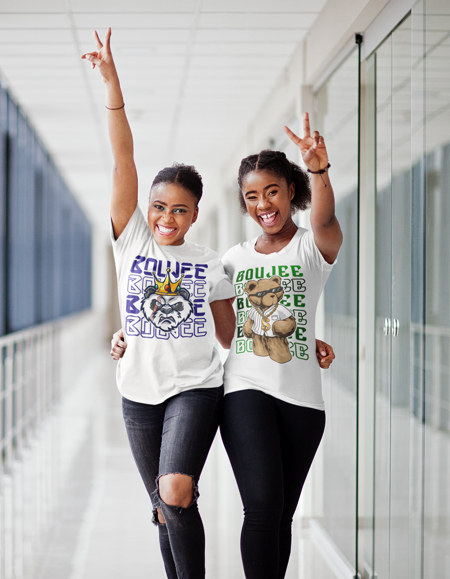 Boujee "Peace & Chaos" Relatable Besties Tee