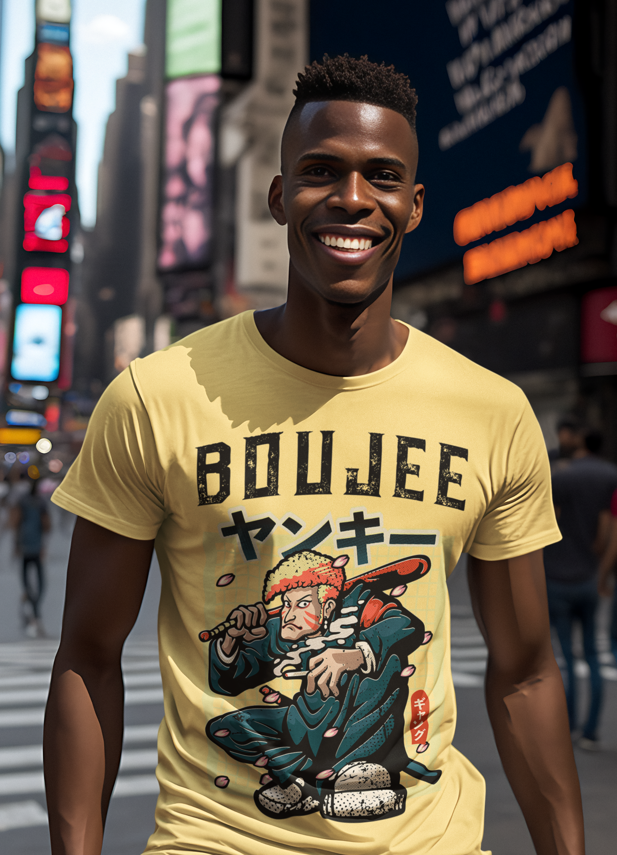 Boujee "Times Square Neon" Streetwear Tee